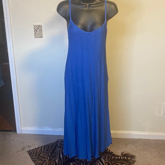 NEW ANNE KLEIN ROYAL BLUE V-NECK SWEATER DRESS - Picture 1 of 12